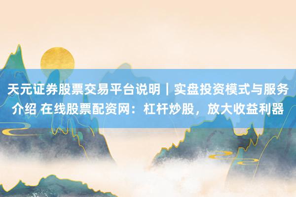 天元证券股票交易平台说明｜实盘投资模式与服务介绍 在线股票配资网：杠杆炒股，放大收益利器