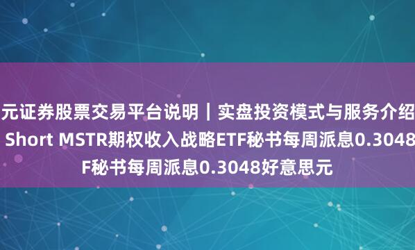 天元证券股票交易平台说明｜实盘投资模式与服务介绍 YieldMax Short MSTR期权收入战略ETF秘书每周派息0.3048好意思元